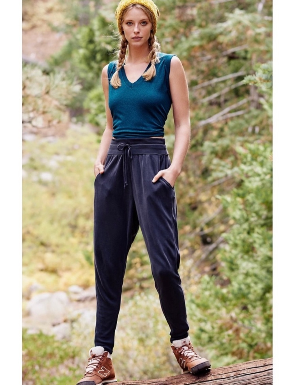 Free People Movement Yella Harem Jogger in Charcoal Grey